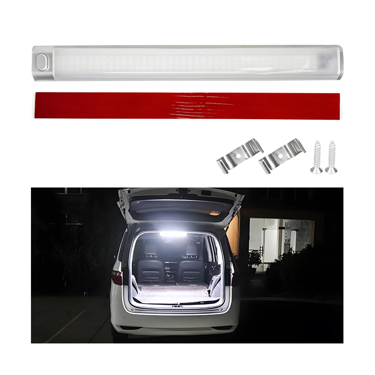 CGEAMDY Led Auto Lichtleiste, Led-Lichtleiste Mit EIN/Aus-Schalter, Auto-Innenleuchte Mit Angebautem Schalter Leuchtet Hell, Van Innenraumleuchte Serie 12-85V Wide Voltage Car Cabs Reading Lights von CGEAMDY