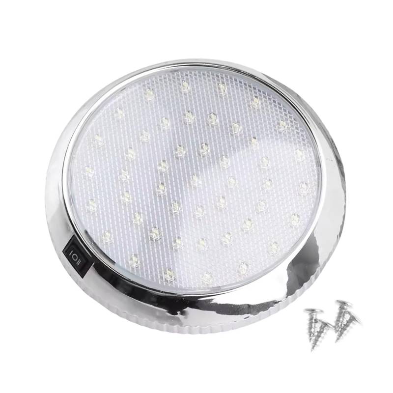 CGEAMDY Led-Wohnwagen-Innenbeleuchtung, 12 V Led-Deckenleuchte, Led-Wohnwagen Mit Ein/Aus-Schalter, Automotive Interior Led Dome Light Mit Helligkeitsregulierung Und Boot Ein/Aus Schalter Autoteile von CGEAMDY