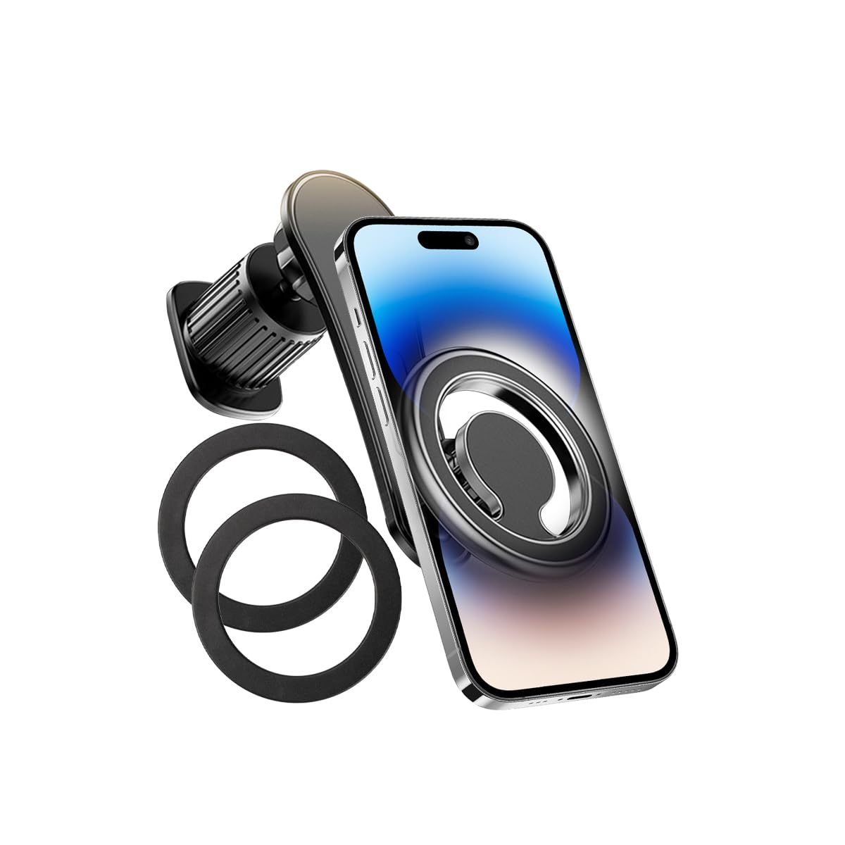 CGEAMDY Magnetische Auto Handyhalterung, Magnetische Handyhalter 360° Drehung Für Smartphones, Stärkster Auto Handyhalterung Magnetisch Air Vent Clip Mount(Silber) von CGEAMDY