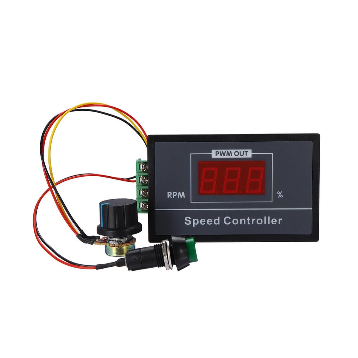 CGEAMDY PWM DC Motordrehzahlregler, DC 6V 12V 24V 48V Spannungsregler Stufenloser Drehzahlregler, Einstellbarer Regler Steuerplatine, Drehzahlregler Mit Digitalanzeige von CGEAMDY