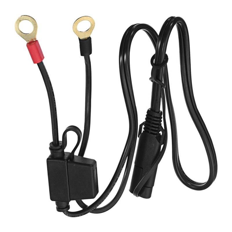 CGEAMDY SAE Anschluss Kabel, 12V Batterieladekabel Stecker Verlängerungskabel O Ring Terminal, 18AWG SAE Batterieanschluss für Auto Motorradfahrzeuge Batterieladung von CGEAMDY