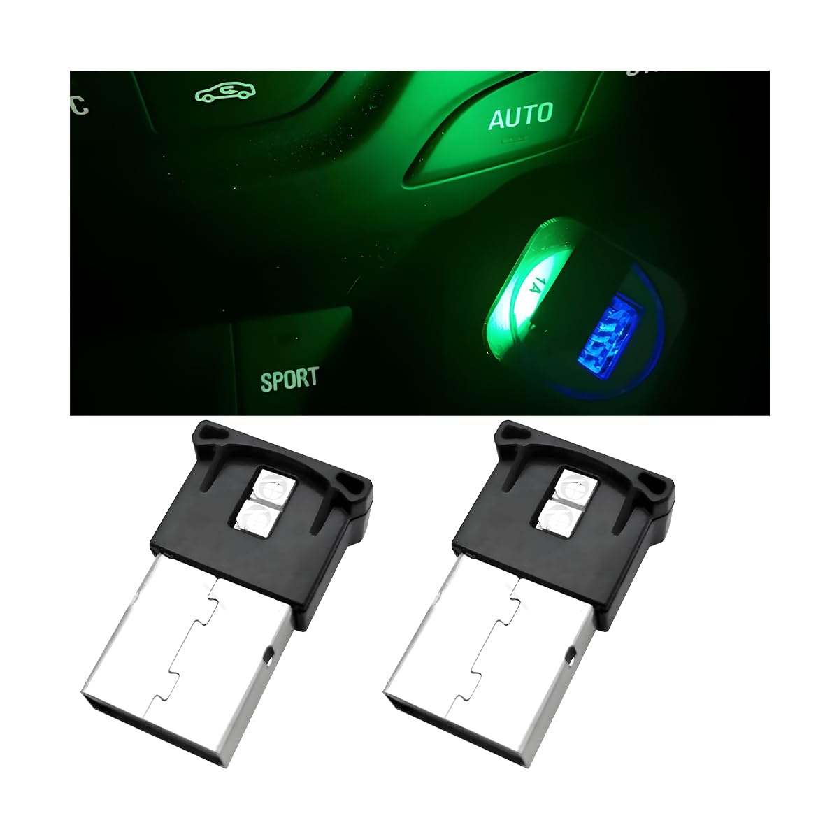 CGEAMDY USB LED Auto Innenraumbeleuchtung, Mini USB Typ C LED RGB Licht Helligkeit Einstellbar, Auto-Innenraum-Atmosphäre RGB-LED-Innenbeleuchtung, Für Autos, USB-Stecker Dekoration von CGEAMDY