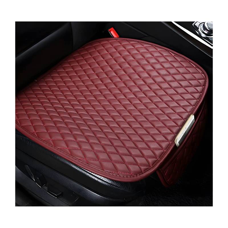 CGFAMDY 2 Pcs Auto Sitzkissen Pad, Universal Anti-Rutsch Atmungsaktiv Komfort Auto FrontSeat Kissen Matte, Fahrzeug Interieur Zubehör für LKW, Autos, Van (Rot) von CGEAMDY