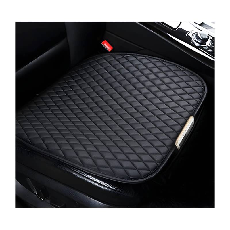 CGFAMDY 2 Pcs Auto Sitzkissen Pad, Universal Anti-Rutsch Atmungsaktiv Komfort Auto FrontSeat Kissen Matte, Fahrzeug Interieur Zubehör für LKW, Autos, Van (Schwarz) von CGEAMDY