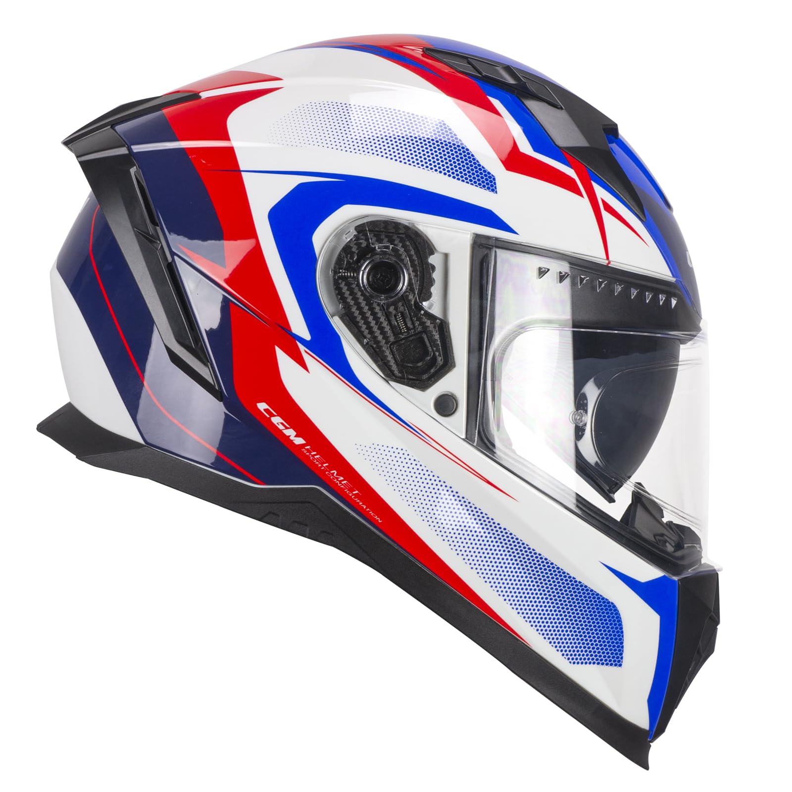 CGM Helm Full Face 311G Blast Sport weiß blau L (59cm) von CGM