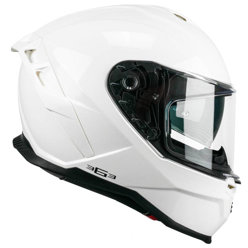 CGM Helm Full Face 363A Shot Mono weiß, S (55-56cm) von CGM