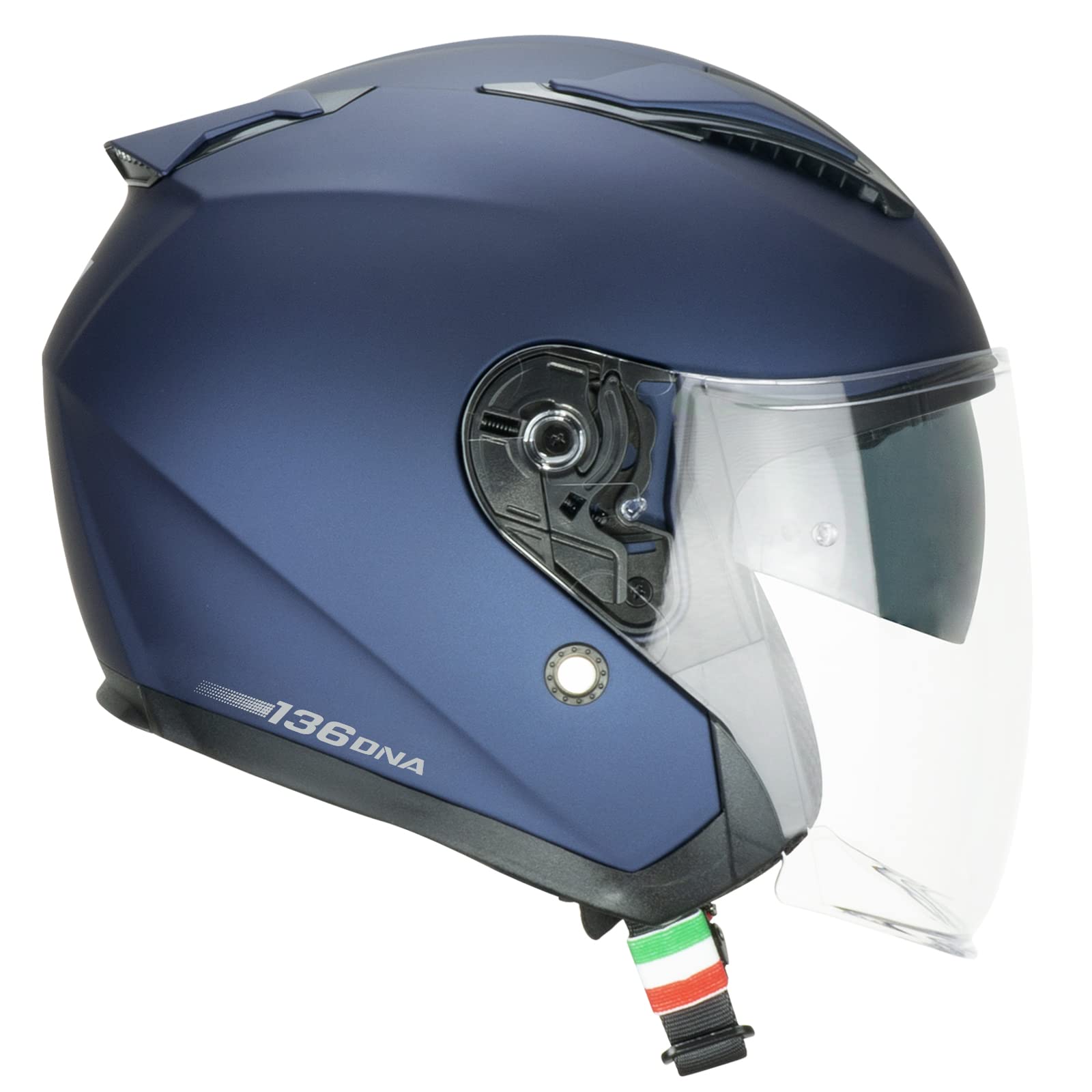 CGM Helm mit offenem Gesicht, 136A DNA MONO, Satinblau, Größe XXXL (64-65 cm) von CGM