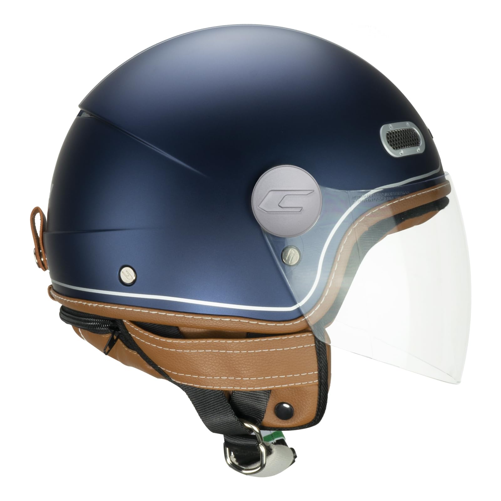 CGM Helm mit offenem Gesicht, 191 V PIX Vintage blau Silber satiniert, lang, XS (54 cm) von CGM