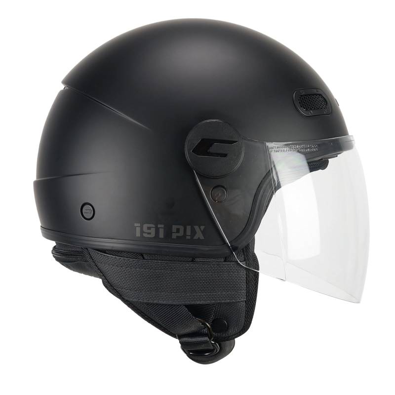 CGM Helm mit offenem Gesicht, 191A PIX Mono, Mattschwarz, lang, XS (54 cm) von CGM