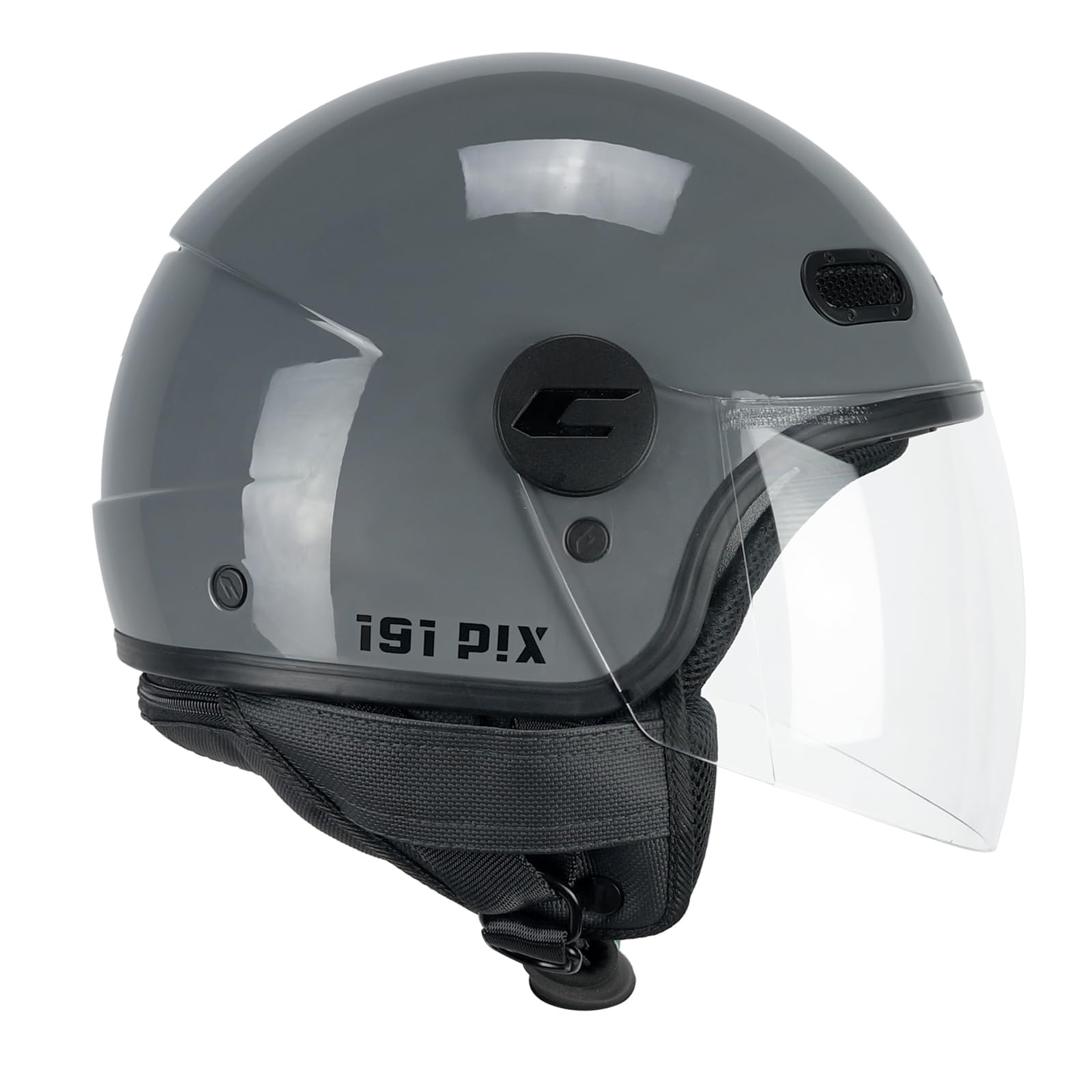 CGM Helm mit offenem Gesicht, 191A PIX Mono grau lang, S (55 cm) von CGM