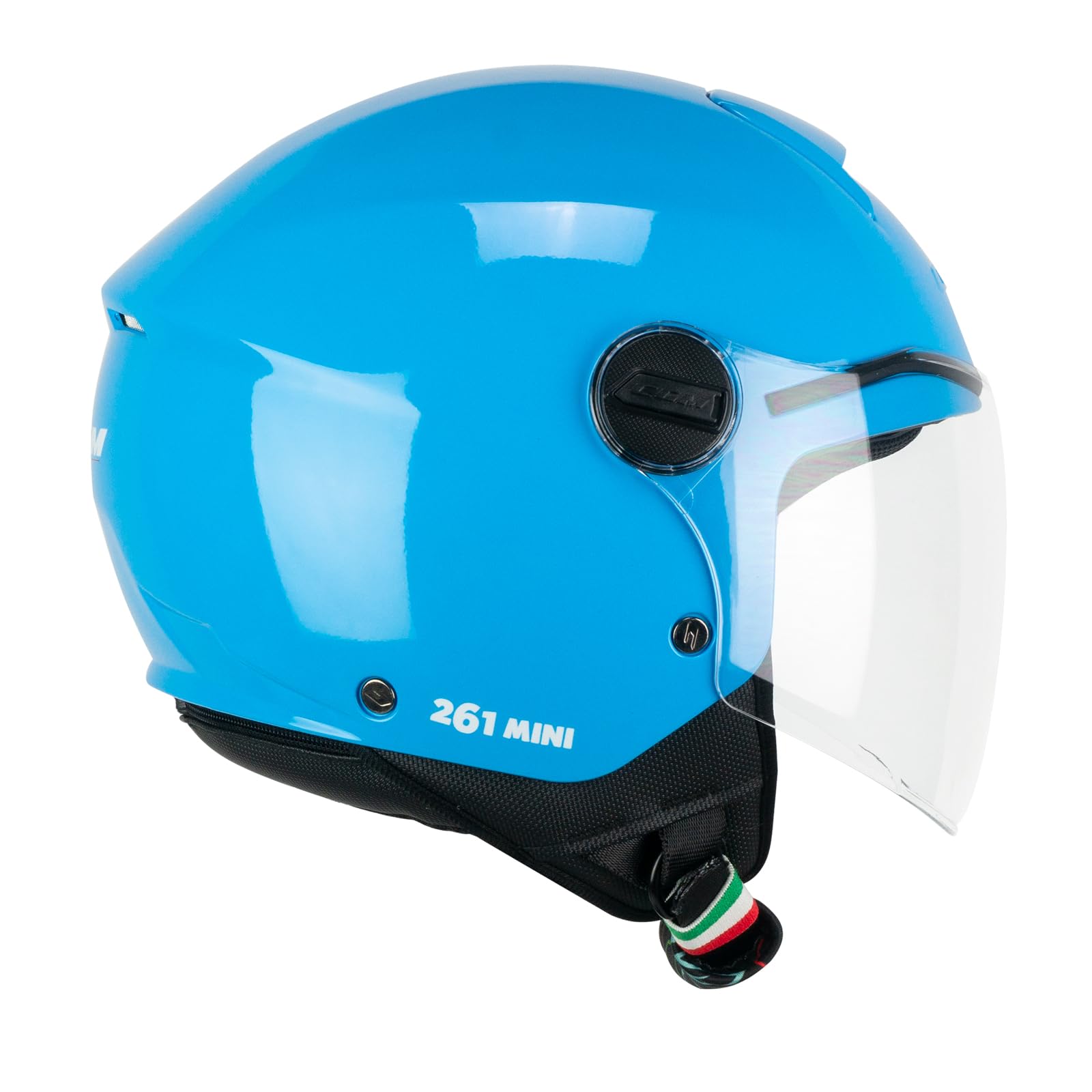 CGM Helm mit offenem Gesicht, 261A Mini Mono Hellblau, YL (51 – 52 cm) von CGM