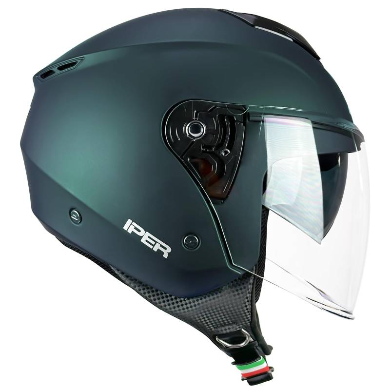 CGM Offener Motorradhelm, 126 A Iper Mono, Petrol satiniert, XXL (61 cm) von CGM