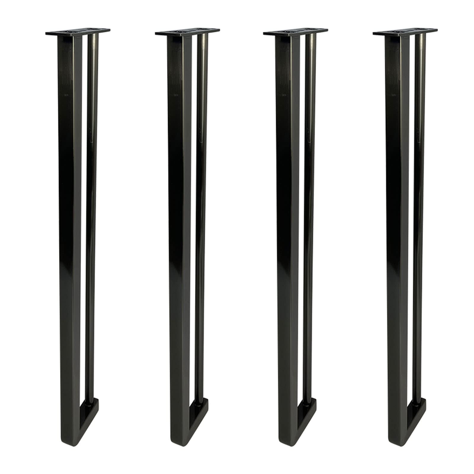 CHAASDEOM 4 Pack Metal Stainless Steel Table Legs Sofa Support Legs,Furniture Replacement Feet TV Stand Cabinet Desk,with Screws(Black,50cm(19.7in)) von CHAASDEOM