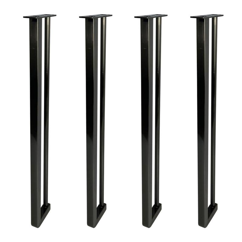 CHAASDEOM 4 Pack Metal Stainless Steel Table Legs Sofa Support Legs,Furniture Replacement Feet TV Stand Cabinet Desk,with Screws(Black,60cm(23.6in)) von CHAASDEOM