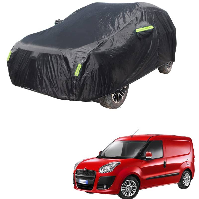 Allwetter Autoabdeckung, für FIAT Doblo Ratico Panorama den Innen und Außenbereich Wasserdicht Atmungsaktiv Kratzfest UV-Schutz Auto Abdeckplane,2011-2021 LWB von CHALKSEA