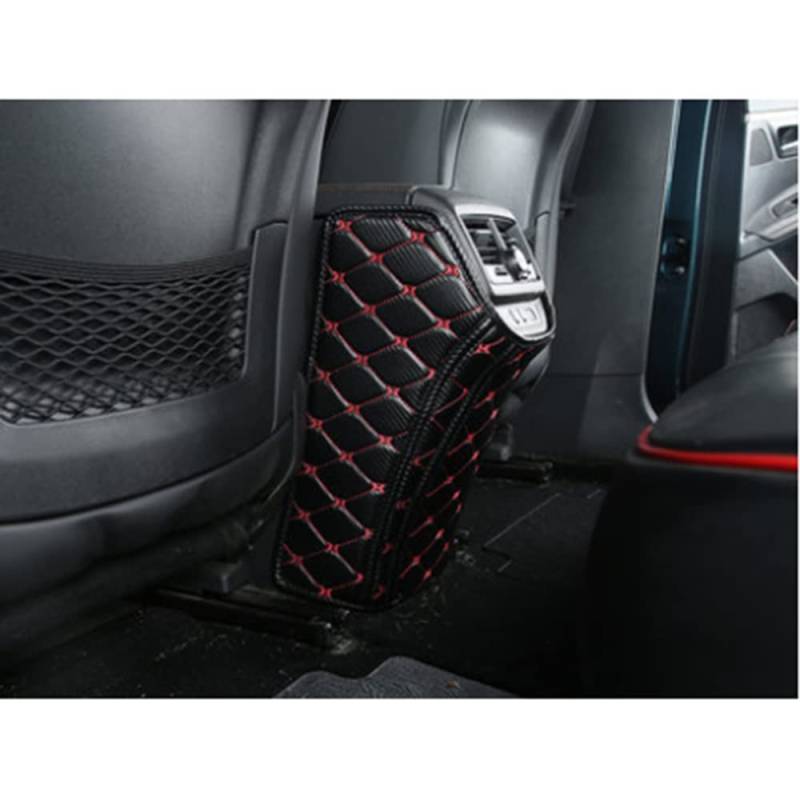 Autositz Anti Kick Pad, für Peugeot 3008 5008 2017-2021 PU-Leder Sitz Rückenschutz Abdeckung Kinder Anti Kick Matte Schützt vor Schmutz wasserdichte,Black red 1pcs von CHALKSEA