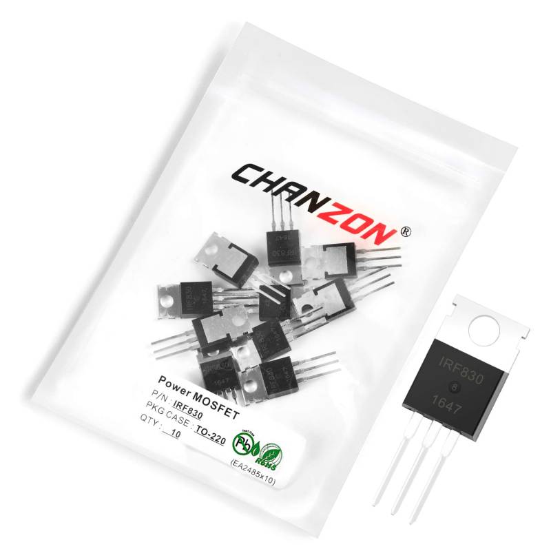 Chanzon 10 Stück IRF830 TO-220 Power Sic MOSFET IRF830PBF 4.5A Transistor von CHANZON