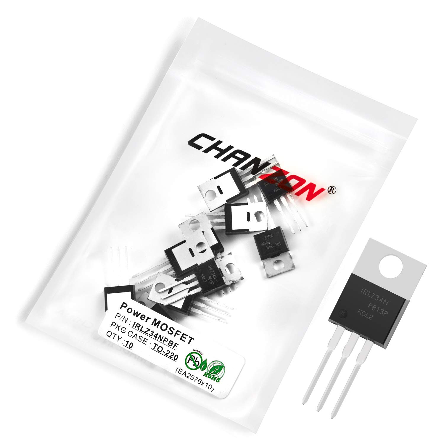 Chanzon 10 Stück IRLZ34NPBF TO-220 Sic Power Sic MOSFET Transistor 30A Mosfets Transistor von CHANZON