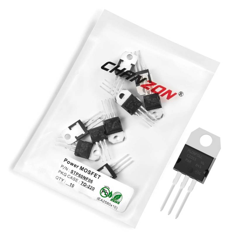 Chanzon 10 Stück STP60NF06 TO-220 Power Sic MOSFET 60A Transistor von CHANZON