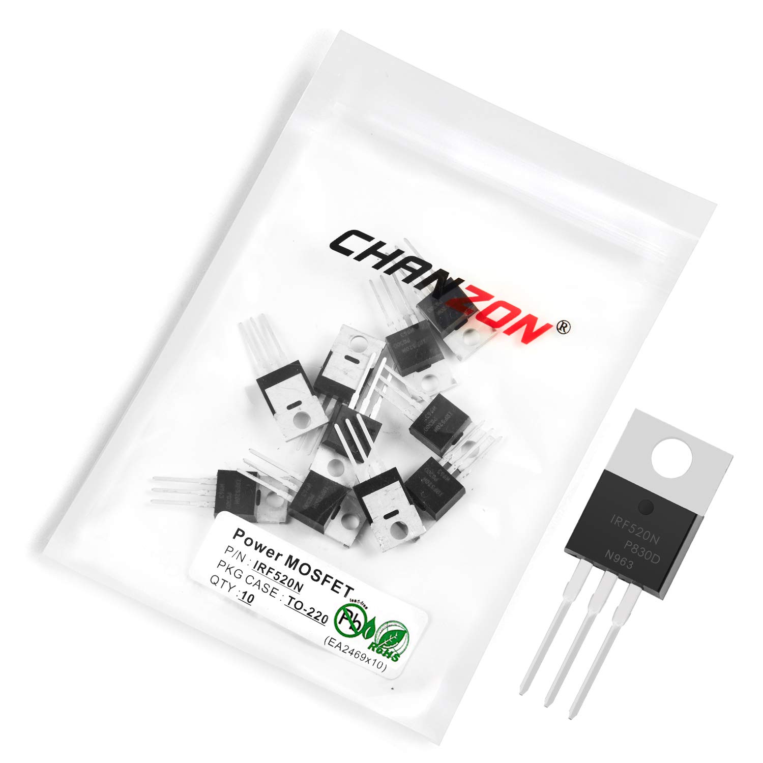 Chanzon 10pcs IRF520N TO-220 Power Sic MOSFET Transistor 9,7A Mosfets Transistor von CHANZON