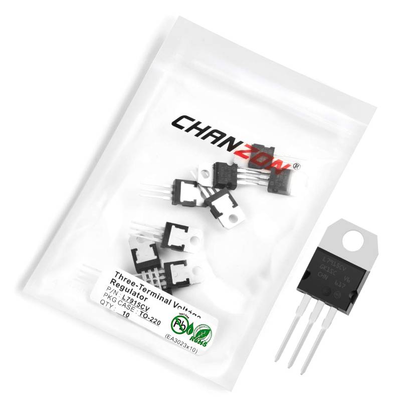 Chanzon 10pcs L7915CV TO-220 Spannungsregler-Transistor mit drei Anschlüssen von CHANZON