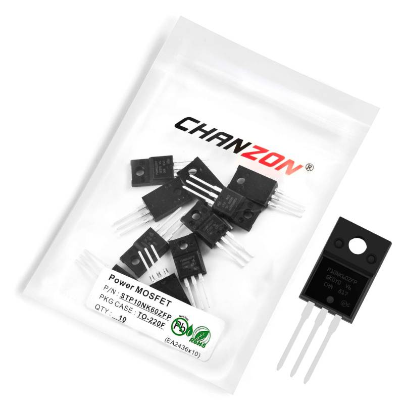 Chanzon 10pcs STP10NK60ZFP TO-220F Power Sic MOSFET 10A Transistor von CHANZON