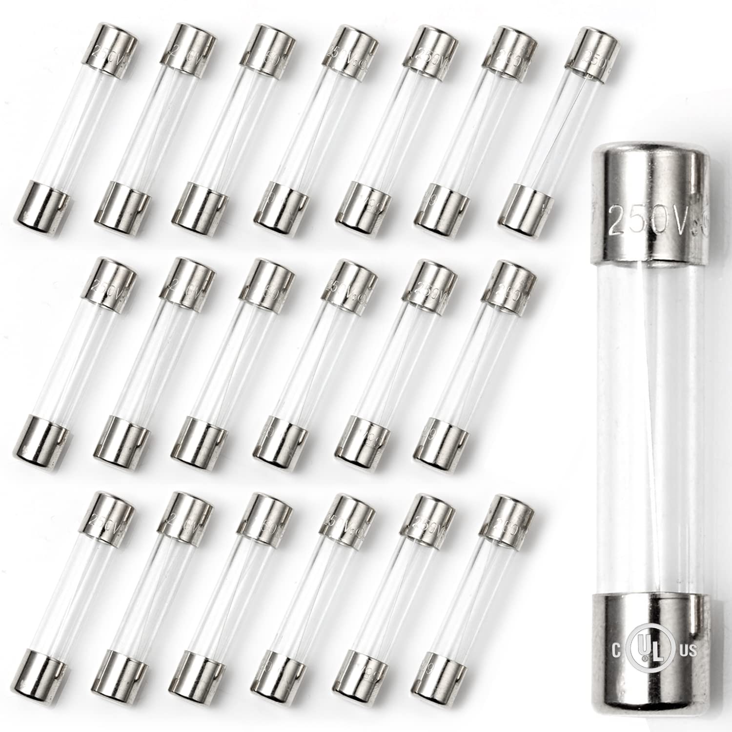 Chanzon 20pcs VDE Prüf 6x30 5A Sicherungen Sicherung Glassicherung Glasrohrsicherung Feinsicherung Schnelle Glas Sicherung AGC-Glaspatronen-Rohrsicherung langsam durchbrennend 125V/250V von CHANZON