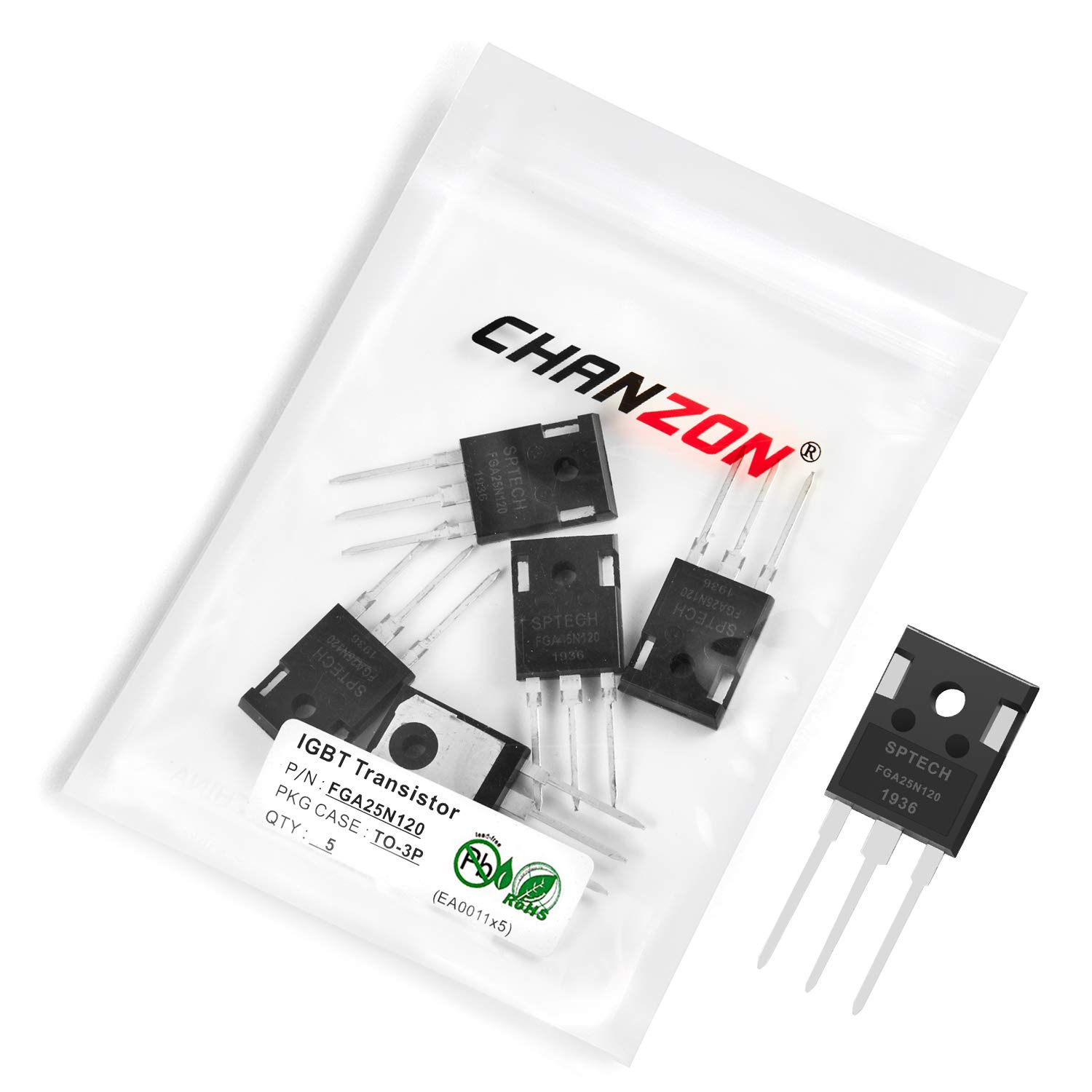 Chanzon 5 Stück FGA25N120 TO-3P IGBT NPT Grabentransistor Universalmodell FGA25N120-ANTD 25N120 25A von CHANZON