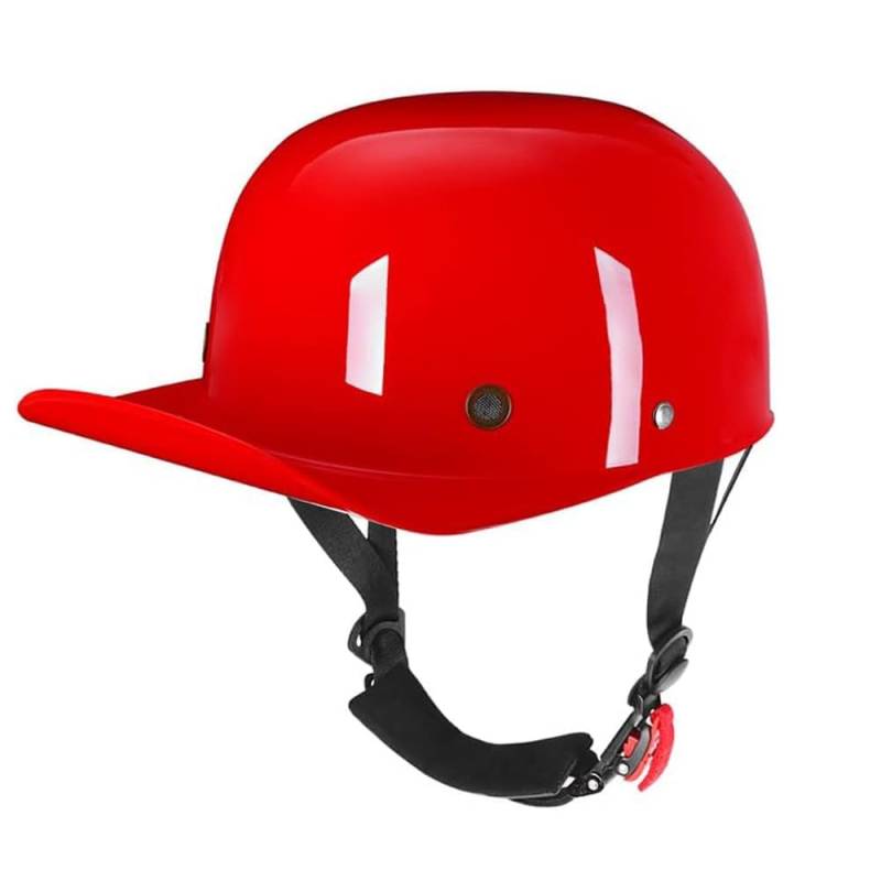 Halbschalenhelm,Retro Helm Motorrad,Retro Helm mit ece zulassung,Baseball-Helme Motorrad Halbhelm MäNner Frauen Mofa Helm (L,Rosa) von CHAO YANG