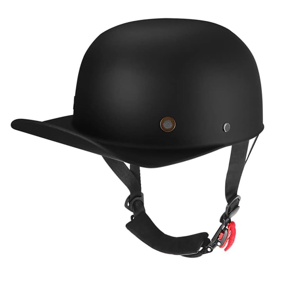 Halbschalenhelm,Retro Helm Motorrad,Retro Helm mit ece zulassung,Baseball-Helme Motorrad Halbhelm MäNner Frauen Mofa Helm (L,Schwärzlich) von CHAO YANG