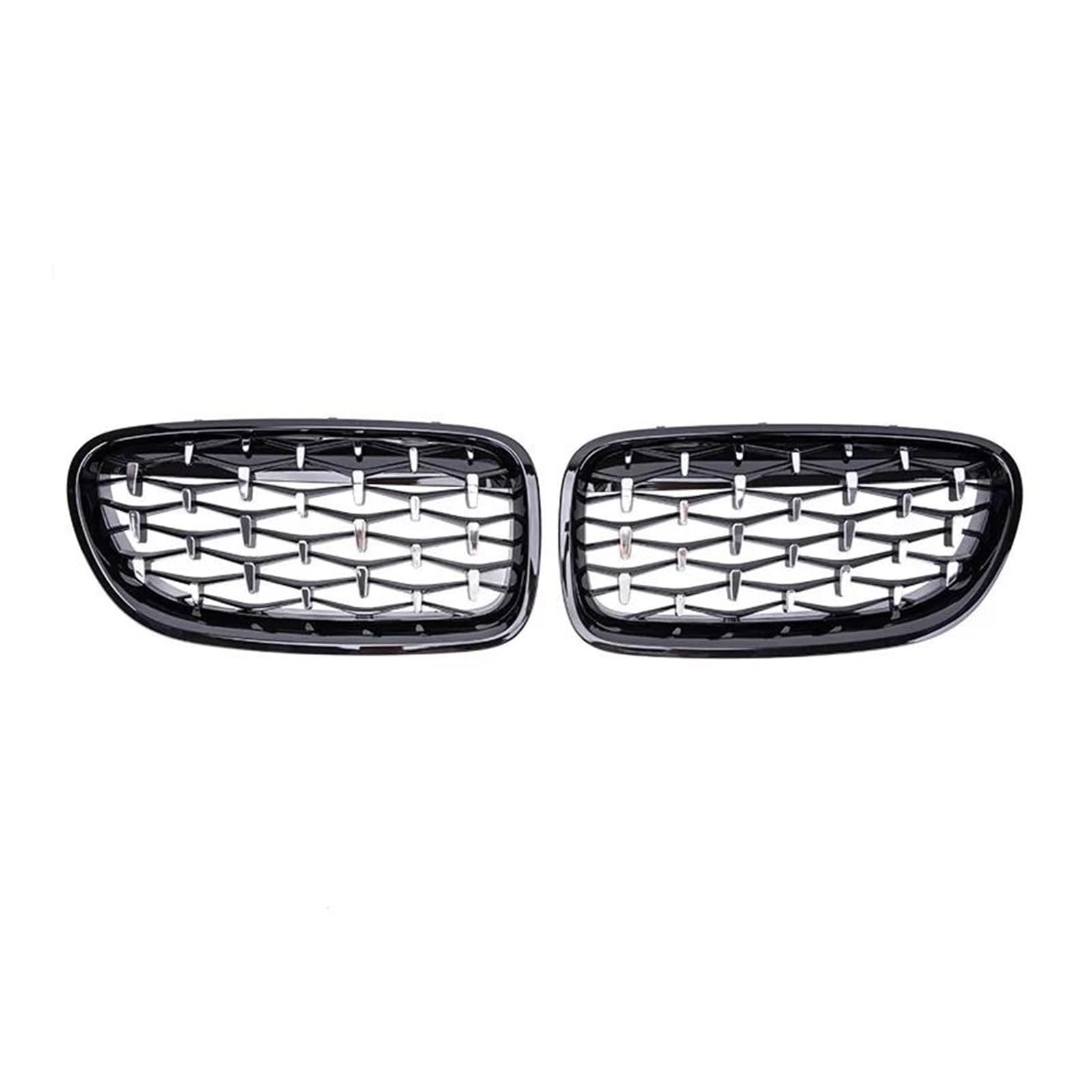 Auto Für B&MW 5 Series F10 F11 F18 520 523 525 530i M5 2010-2017 Auto-Front-Nieren-Stoßstangengrill-Gitter Im Diamant-Stil-Renngitter Zubehör(Schwarz und Silber) von CHAOYUEYOUPIN