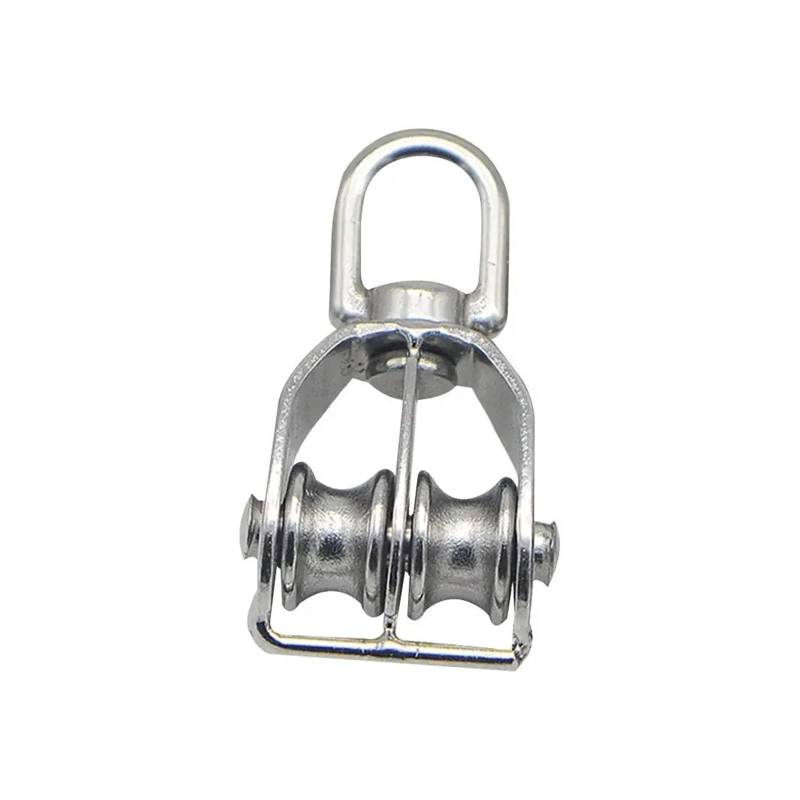 1 Pcs 304 Edelstahl M15 M20 M25 M32 M50 Rotation Doppel Pulley Traktion Hebe Segelboot Laden Flaschenzug(M15) von CHATROOM