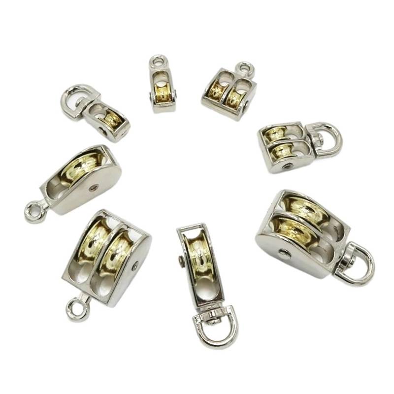 1 Pcs 36/48/52/58/75/86mm Metall Scheibe Zink-legierung Feste Pulley Tackle Hebe Rad Mini Einzel/Doppel Pulley(Fixed-Double-75mm) von CHATROOM