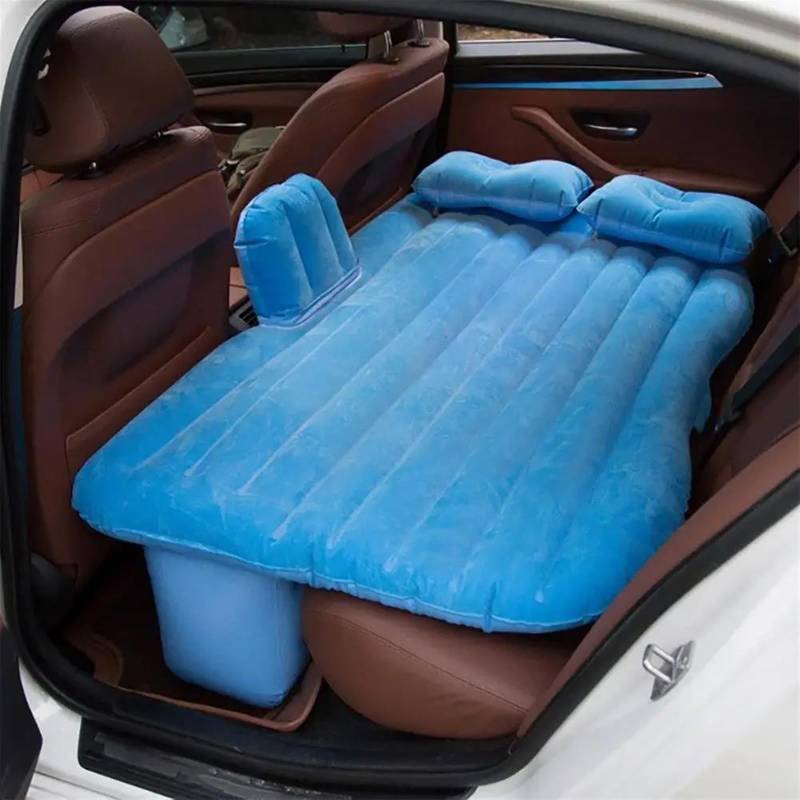 CHEFRU 135 X 80 cm SUV MPV Limousine Luftmatratze Aufblasbares Autobett Rückenlehne Für Sitz Reisebett Mit Luftpumpe Auto-Reisematratze Tragbare Schlafmatratze Luftmatratzen Auto(Blue) von CHEFRU