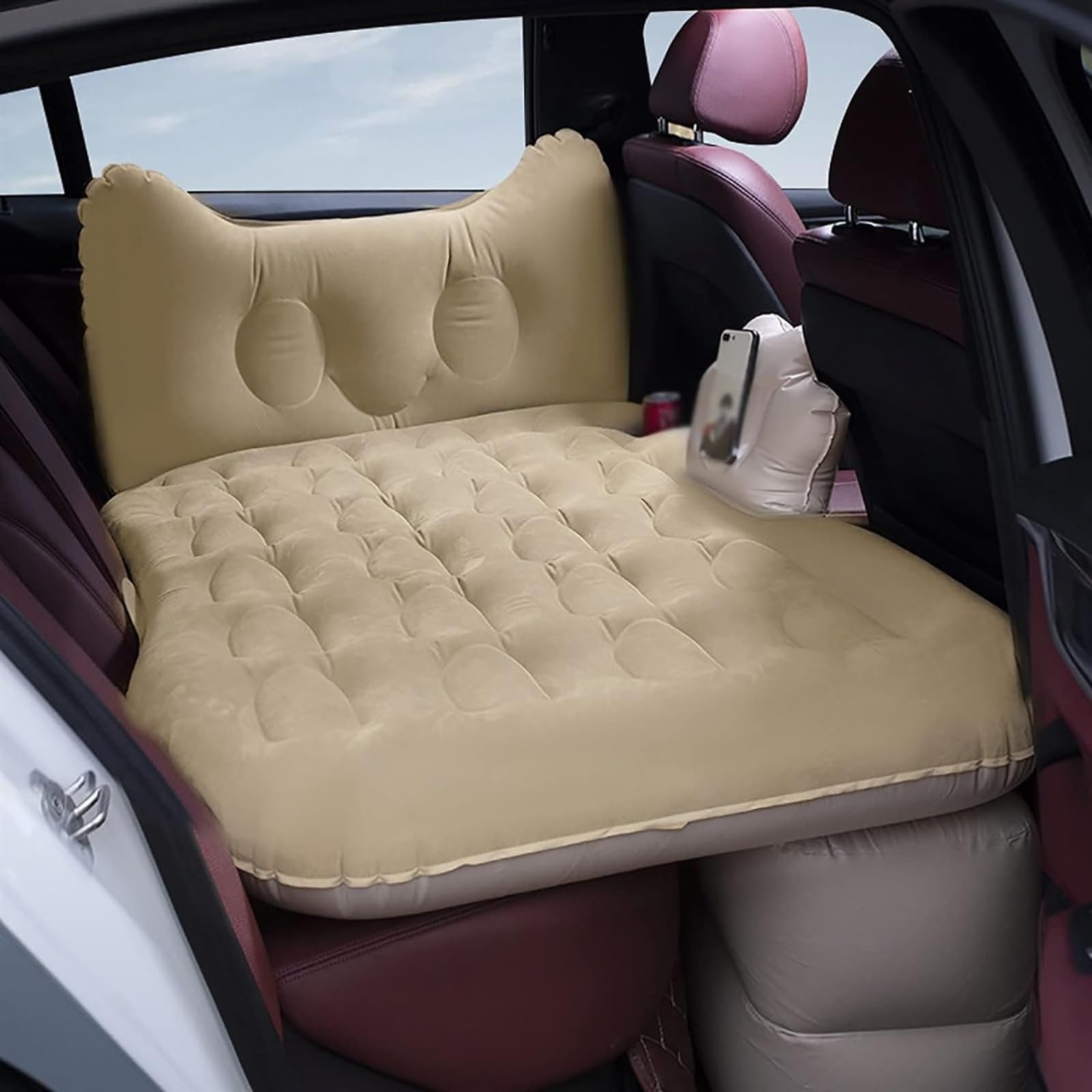 CHEFRU Aufblasbares Bett, Autobett Für Rücksitz, Aufblasbare Auto-Luftmatratze, Reisebett, Auto-Luftmatratze Mit Automatischer Luftpumpe Luftmatratzen Auto(color1) von CHEFRU