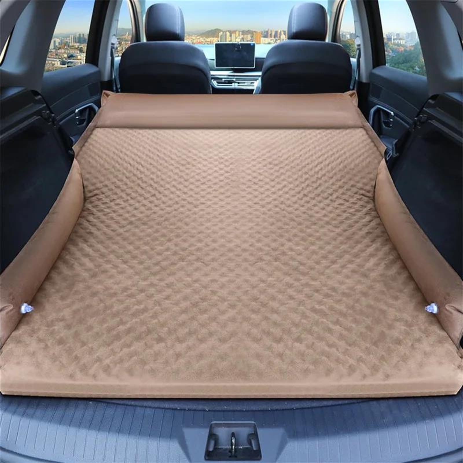 CHEFRU Auto Luftbett Reisebett Aufblasbare Luftmatratze Selbstfahrendes Tourenbett SUV Offroad Outdoor Camping Isomatte Luftpumpe Innenausstattung Luftmatratzen Auto(Brown) von CHEFRU