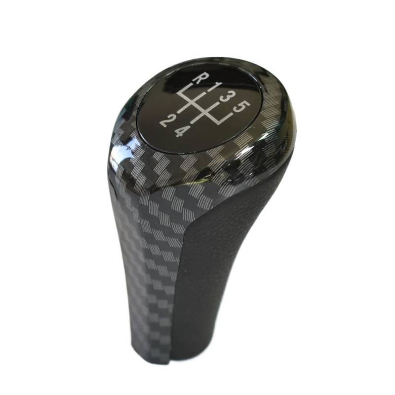 CHEFRU Auto Schalthebel Kopf Kompatibel Mit Für 5er E60 E61 E28 E34 E39 5-Gang-6-Gang-Schaltknauf-Kopf-Stick-Schalthebel-Auto-Innenteile-Zubehör(Carbon Fiber,5 Speed) von CHEFRU