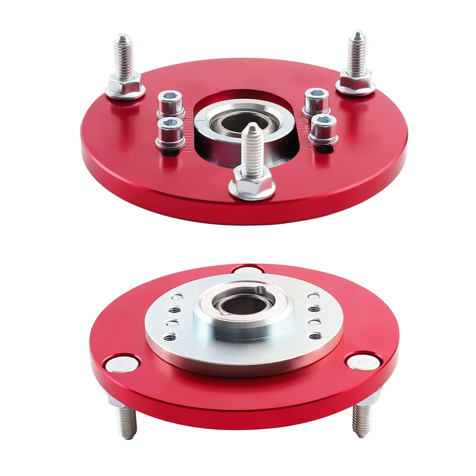 CHEFRU Fahrwerk Stoßdämpfer Kompatibel Mit Für 3er E46 1998–2005, Verstellbare Sturzplatten Für Die Obere Montage, Verstellbare Streben, Stoßdämpfer-Ersatz, Autozubehör(Red) von CHEFRU