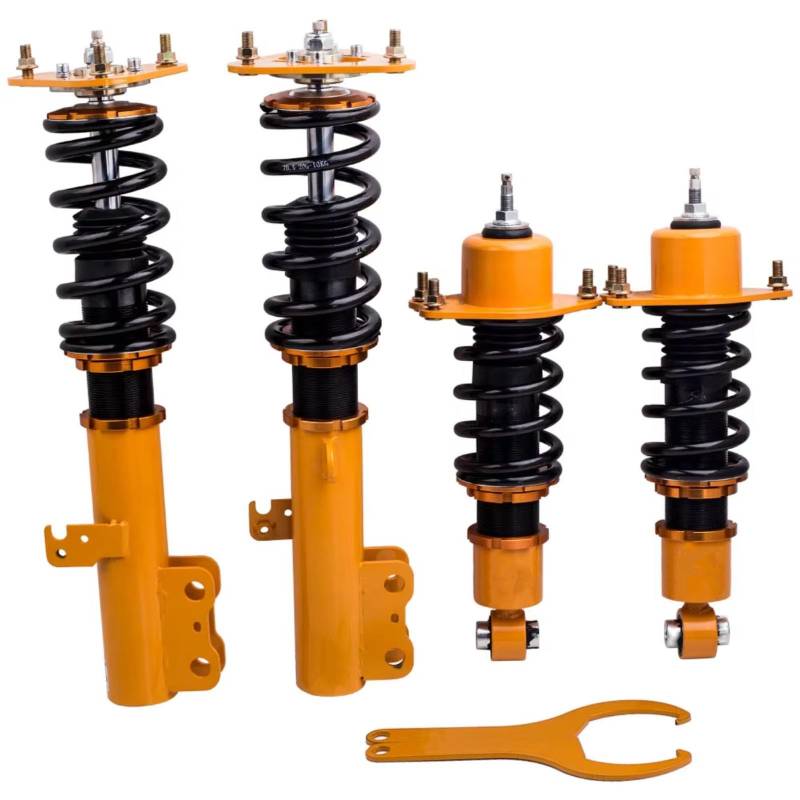 CHEFRU Fahrwerk Stoßdämpfer Kompatibel Mit Scion Für TC 2005 2006 2007 2008 2009 2010, Verstellbare Gewindefahrwerk, 24-Wege-Dämpfer-Set, Schraubenfeder Über Stoßdämpfer von CHEFRU