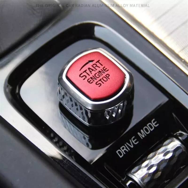 CHEFRU Fahrzeuginnenraum Auto Engine Start Stop Button Cap EIN-Knopf-Startaufkleber Dekorative Aufkleber Kompatibel Mit Volvo Für XC60 S90 S60 XC90 V60 V90 2015-2020(Red) von CHEFRU