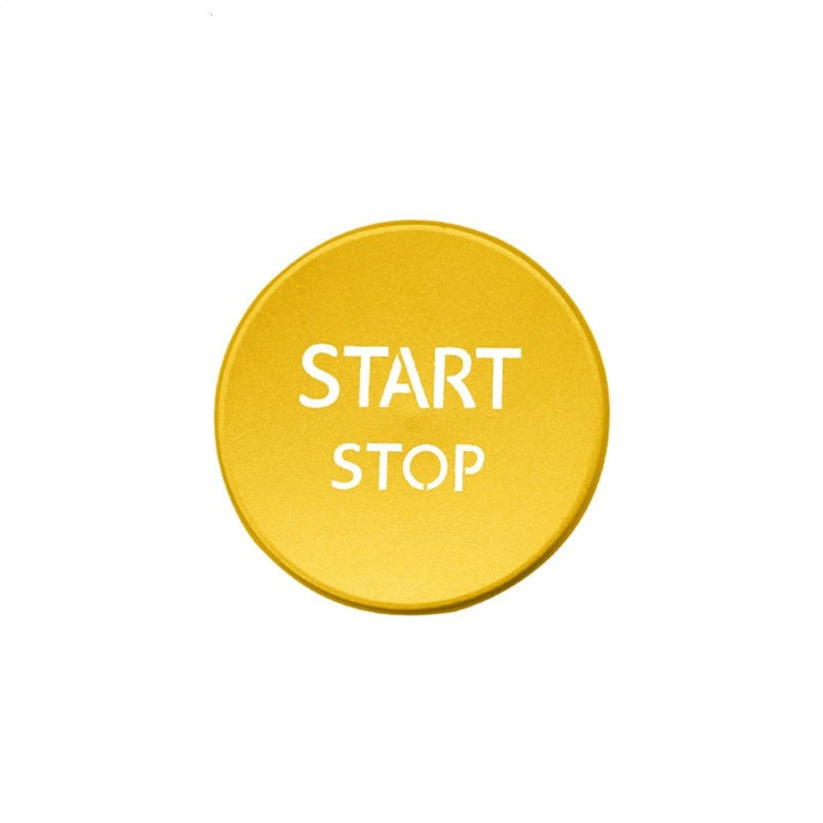 CHEFRU Fahrzeuginnenraum Autoinnenraum-Knopfaufkleber Motor Start Stop One-Click-Start-Aufkleber Knopfring-Abdeckungsaufkleber Kompatibel Mit A4 A5 B9 B8 BT 2017 2018(Yellow,Cover) von CHEFRU