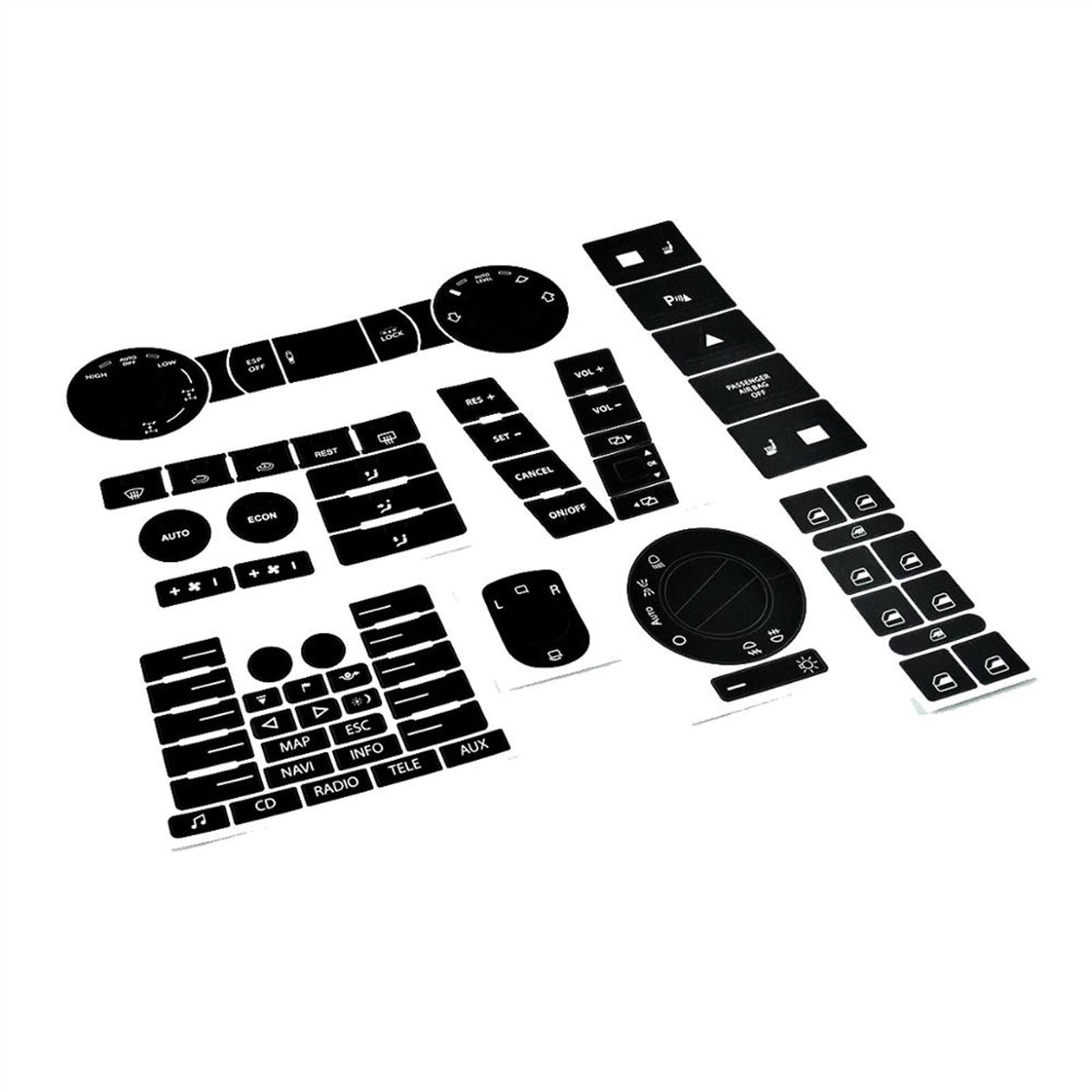 CHEFRU Fahrzeuginnenraum Kompatibel Mit VW Für Touareg 2004 2005 2006 2007 2008 2009 Auto Lenkrad Fenster Scheinwerfer A/C Schalter Knopf Reparatur Dekorative Aufkleber Aufkleber von CHEFRU