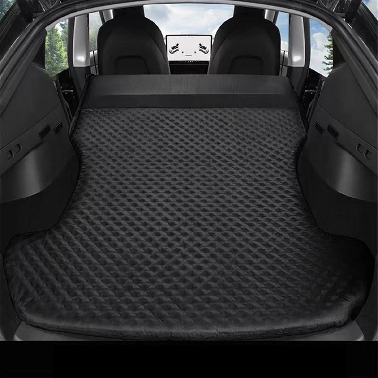 CHEFRU Kompatibel Mit Tesla Für Model Y Auto-Reisebett Auto-Innenausstattung Aufblasbare Luftmatratze Outdoor-Camping-Luftkissenbett Luftmatratzen Auto(Black,Size 1) von CHEFRU