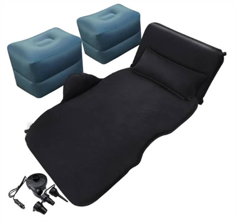 CHEFRU Kompatibel Mit VW Aufblasbare Luftmatratze Rückenlehne Für Sitzkissen Outdoor Camping Schlafmatte Reisebett Innenausstattung Autozubehör Luftmatratzen Auto(Black) von CHEFRU