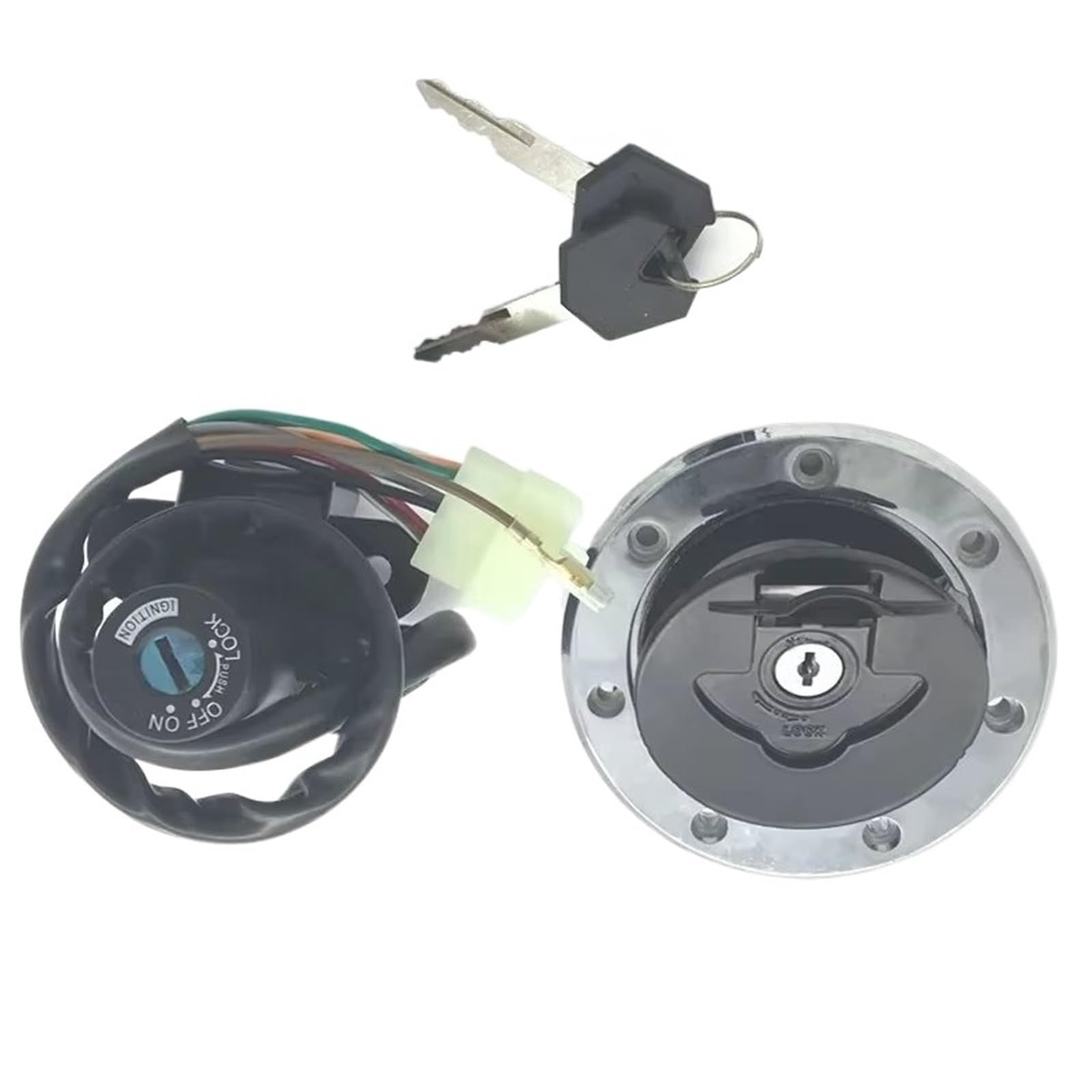 CHEFRU Motorrad Zündschalter Kompatibel Mit Für Zzr400 1993-2006 Für Zzr600 1993-2004 Motorradzubehör Zündanlassschalter Tankdeckel Schlüsselschloss Kit von CHEFRU