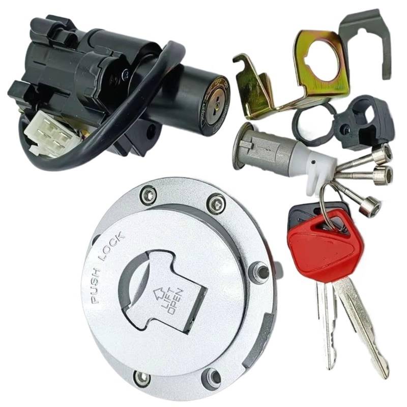 CHEFRU Motorrad Zündschalter Kompatibel Mit Vfr800 2002-2009 Für Cb750 F2 Nighthawkseven Fifty 2002-2010 Motorrad Zündschalter Tankdeckel Schlüsselschloss Set 35010mbw600 von CHEFRU