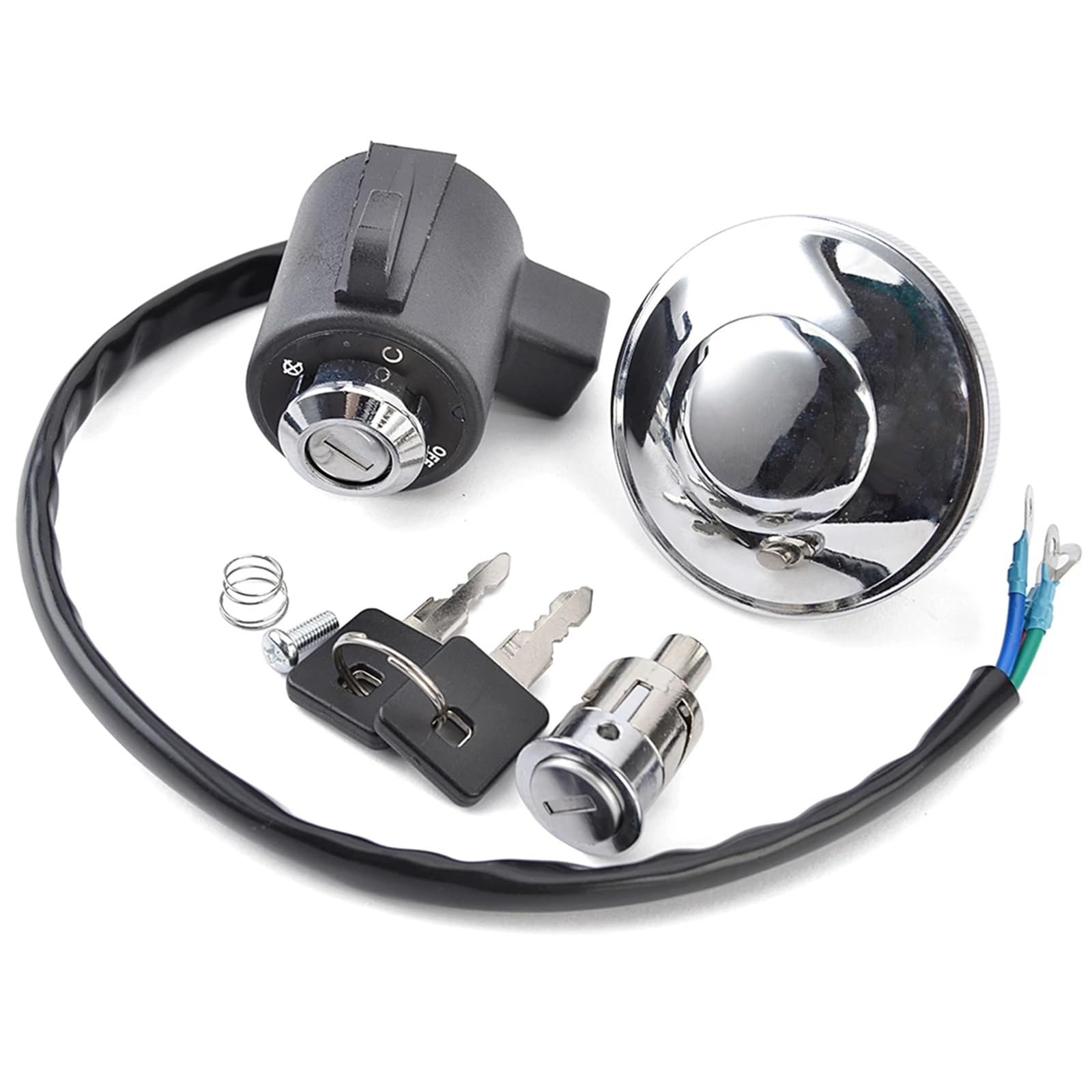 CHEFRU Motorrad Zündschalter Kompatibel Mit Xl1200x Für Forty for Eight 2010 2011 Für Xl883 Für Sportster 883 1999-2005 Motorrad Zündschloss Sperrset 6127292c von CHEFRU
