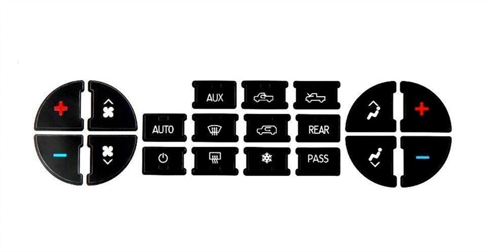 Fahrzeuginnenraum Auto A/C Dash Button Repair Kit PVC Aufkleber Armaturenbrett Aufkleber Kompatibel Mit Buick Für Enclave CX & CXL 2006 2007 2008 2009 2010 2011 2012 von CHEFRU