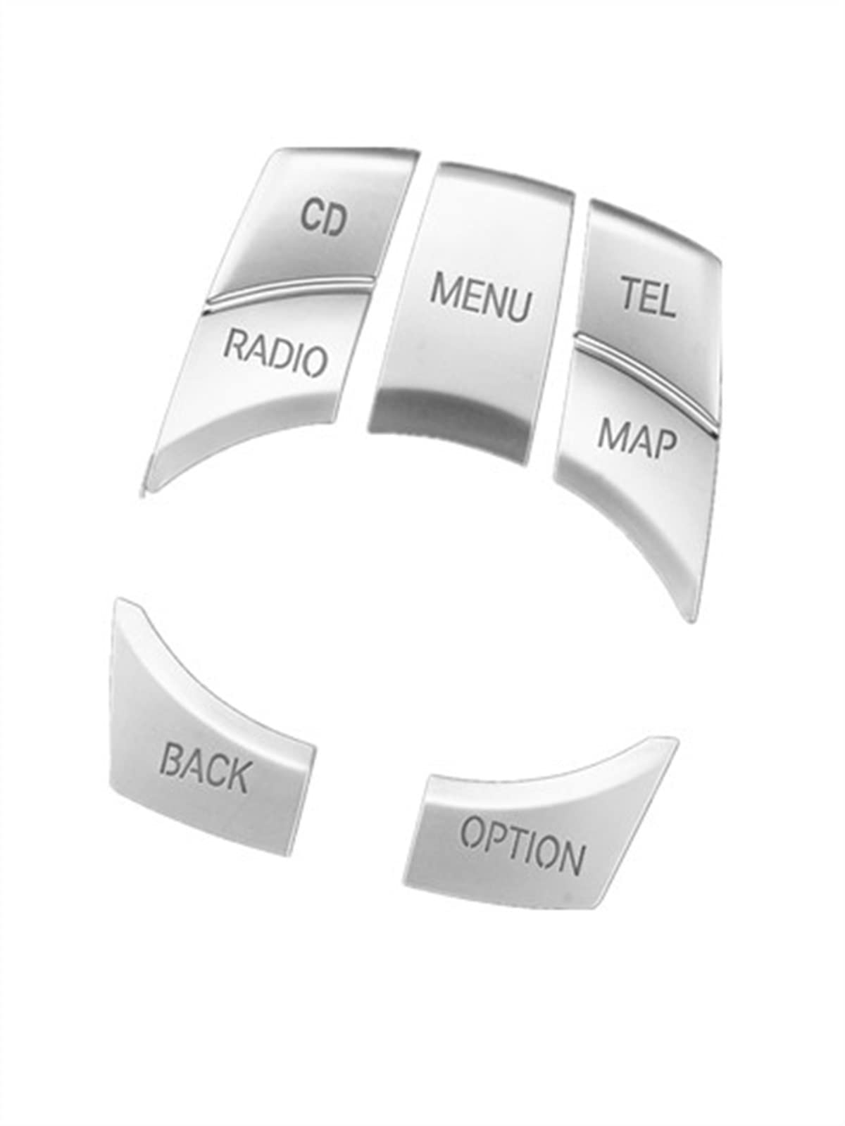 Fahrzeuginnenraum Für 3er E90 2009 2010 2011 2012 Silberner Auto-Innenraum-Knopf-Aufkleber Multimedia-Knopf-Reparatur-dekorative Aufkleber Knopf-Rahmen-Verkleidung von CHEFRU