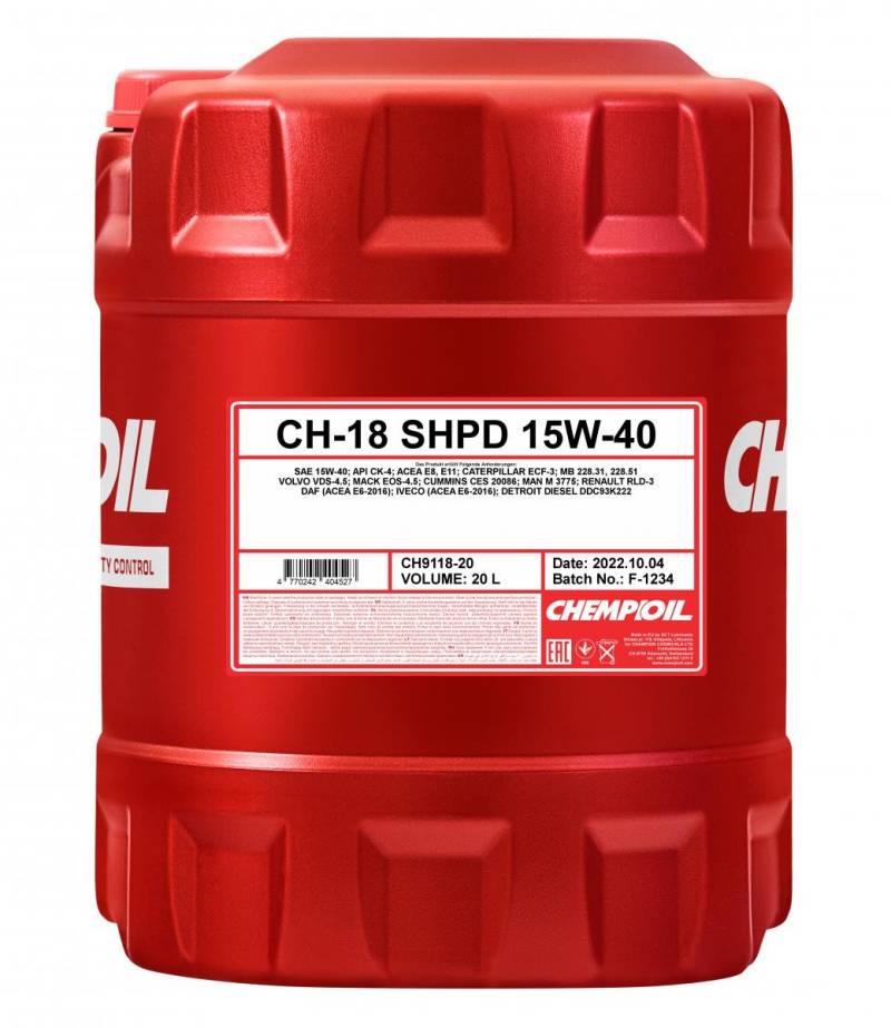 CHEMPIOIL Motoröl MERCEDES-BENZ CH9118-20 Motorenöl,Öl,Öl für Motor von CHEMPIOIL